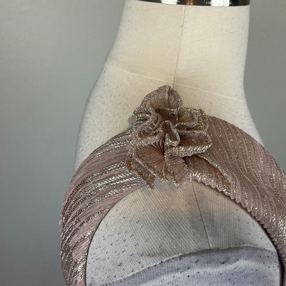 XSCAPE Women's Cocktail Dress Size 8 Pink Metallic Sleeveless Fit and Flare Mini - Picture 8 of 12